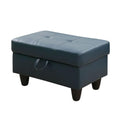 Ottoman Storage Ottoman Bench Faux Leather Footrest Footstool with Hinged Lid for Living Room, Bedroom, Entryway, Denim, 28.5"X19"X17.5" - color: Denim