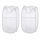 Larpur Pop Up Laundry Hampers, Portable Mesh Laundry Baskets, Collapsible Clothes Laundry Bin for Bedroom, Travel, Bathroom, College Dorm, White - 2 Pack - color: White-2 pack
