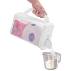 Buddeez Kitchen Pantry Container - Easy Grip Handle for Mess Free Use - Flour and Sugar Storage Made Simple - 4 Quart White Lid - size: 4 QT