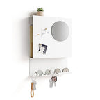 Key Holder Wall Mount and Mail Organizer - Hide Your Mail with a Modern and Minimal Look (White) - color: White