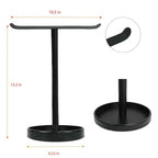 T-Shape Bath Hand Towel Holder Stand, Free Standing Hand Towel Rack with Storage Tray, for Bathroom Kitchen Countertop, Matte Black - color: Black-1p（with Tray）