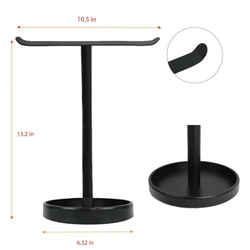 T-Shape Bath Hand Towel Holder Stand, Free Standing Hand Towel Rack with Storage Tray, for Bathroom Kitchen Countertop, Matte Black - color: Black-1p（with Tray）