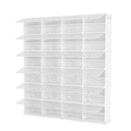 Shoe Rack Organizer 12 Tier Shoe Storage Cabinet with Door 96 Pair Tall Shoes Rack Expandable Free Standing Sturdy Plastic Easy Assembly Shoes Shelf for Closet Entryway Bedroom Hallway White - size: 48" Wide-96 Pairs