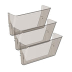Gawerk Clear Acrylic Single Pocket, Plastic Hanging Wall Mount File Holder for Office Home (Gray, 3 Pack) - color: Gray, size: 3 Pack