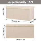 Extra Large Toy Box 167L, Sturdy Toy Storage Chest Organizer Bin Baskets with 2 Removable Divider for Boys, Girls, Kids, Nursery, Bedroom, Playroom, 35.5"x17" x17" (Linen Beige) - color: Extra Extra Large Beige