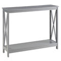 Convenience Concepts Oxford Console Table 39.5" - Sofa Table with Storage Shelf, Transitional Entryway Hall Table for Living Room and Bedroom, Display Foyer Table, Gray - color: Grey