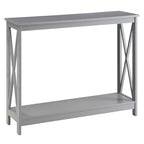 Convenience Concepts Oxford Console Table 39.5" - Sofa Table with Storage Shelf, Transitional Entryway Hall Table for Living Room and Bedroom, Display Foyer Table, Gray - color: Grey
