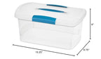 Sterilite Medium Nesting ShowOffs, Stackable Small Storage Bin with Latching Lid and Handle, Plastic Container to Organize Home, Clear, 30-Pack - size: Medium, style: 30-Pack