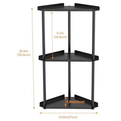 Jesginboo 3 Tier Bathroom Counter Organizer, Vanity Organizer Corner Shelf, Skincare, Makeup Countertop Organizers, Kitchen, Bathroom Counter Storage, Black - color: Black 3 Tier