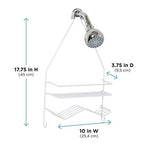 Zenna Home Rust Resistant Hanging Shower Caddy, Over the Shower Head Caddy with 1 Wide Shelf and Built In Soap Dish, Steel Bathroom Hanging Organizer, White (Pack of 6) - size: 1 Shelf and Soap Dish (Pack of 6), style: Wide