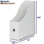 Simple Houseware 6-Pack Magazine File Holder Box, Foldable Cardboard Organizer, White - color: white, size: 6 Pack