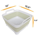 GIMWA Collapsible Wash Basin for Baby Bottles - 2.4 Gallons Portable Wash Bin for RV Camping Sink, Space-Saving Dish Tub (Green) - color: Green