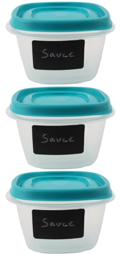 Bundle Rubber Maid Food Storage Containers 2 Cup Food Storage Containers 7 Piece Set, Teal Easy Find Lids, 3 Containers, 3 Lids Chalk Pen And 4 Chalk Labels - color: Teal, size: 2 Cup Pack of 3