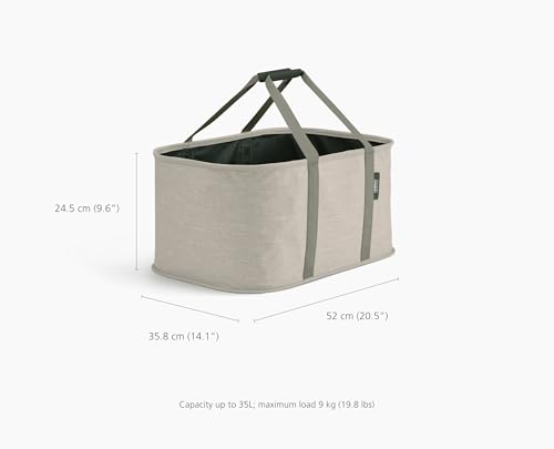 Joseph Joseph Hold-All, Collapsible 35L/9.25 Gallon Washing Laundry Basket Bag, Durable Fabric, Moisture Resistant - Ecru - color: Ecru, size: 35L