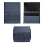 Surblue Bedside Caddy 4 Pockets Bedside Storage Organizer for TV Remote Control Phone Glasses Magazine (Navy) - color: Navy