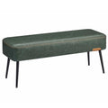 VASAGLE EKHO Collection - Bench for Entryway Bedroom, Synthetic Leather with Stitching, Ottoman Bench with Steel Legs, Living Room, Mid-Century Modern, Loads 660 lb, Forest Green ULOM076C01 - color: Forest Green, style: Steel Leg Bench
