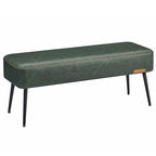 VASAGLE EKHO Collection - Bench for Entryway Bedroom, Synthetic Leather with Stitching, Ottoman Bench with Steel Legs, Living Room, Mid-Century Modern, Loads 660 lb, Forest Green ULOM076C01 - color: Forest Green, style: Steel Leg Bench