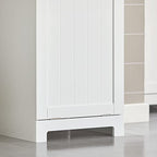 SoBuy Slim Tilt-Out Laundry Hamper Cabinet, Smal Pull-Out Bathroom Storage Unit with Shelf&Drawer, Narrow Hidden Basket Chest Bath Cupboard, White BZR21-W