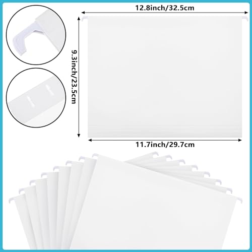 Dispowreath 24 Hanging File Folder with Acrylic Organizer for Letter/a4 Size Desktop Clear File Storage Box with Handles for Home Work Office Use(White,Classic) - color: White, style: Classic