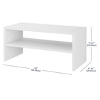 Whitmor Wood Stackable 2-Shelf Shoe Rack, White, 24 inches - color: White, size: 24 INCH