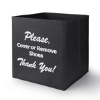 Opret Large Shoe Cover Box Black, Real Estate Agent Supplies, Disposable Shoe Cover Dispenser Box for Open House, Foldable Storage Bin - color: Black