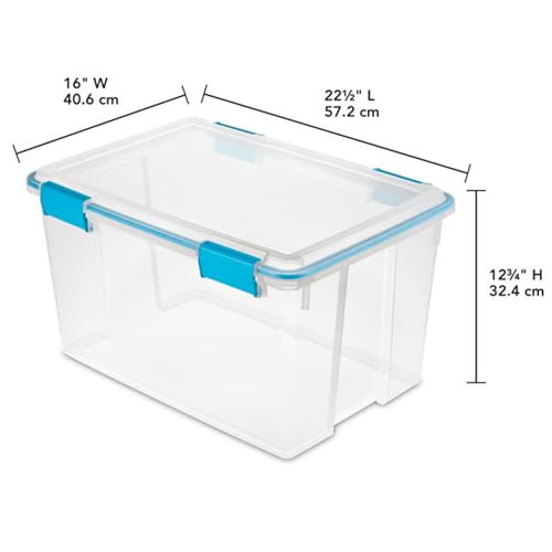 Sterilite 16-Pack Gasket Box, Weather-Resistant Storage Bins with Latching Lids, 54 Quart - Heavy-Duty Organizing Containers for Closet, Bathroom, and Office - size: 54 Quart, style: 16 Pack