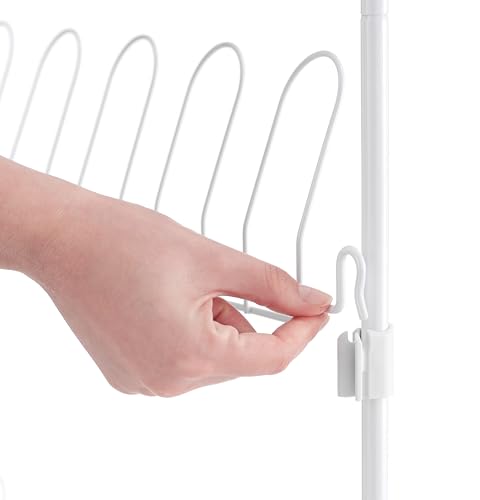 Whitmor 18 Pair Over The Door Shoe Organizer, 6 Tier Hanging Shoe Organizer, Heavy Duty Metal Shoe Holder, Hanging Shoe Rack for Closet Organizer & Storage, 62.8" L x 22.5" W x 5" H, White