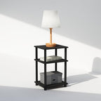 Furinno Just 3-Tier Turn-N-Tube Open Storage Nightstand, 1-Pack, Plastic Poles, Americano/Black - color: Americano/Black, size: 1-Pack, style: 1-Pack