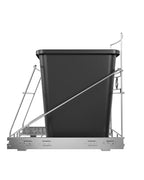 Pull Out Trash Can Under Cabinet Adjustable Trash Can Holder for 7 to 11 Gallon Bin Bottom Mount Slide Out Trash Rack for Narrow Cabinets(Silver, No Bin Included) - color: Silver