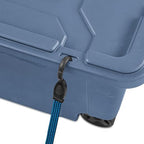 Heavy-Duty Wheeled Storage Totes, Blue Industrial Container with Latching Lid, 40 Gallon Capacity, 36.75x21.38x18 Inches, 2 Pack
