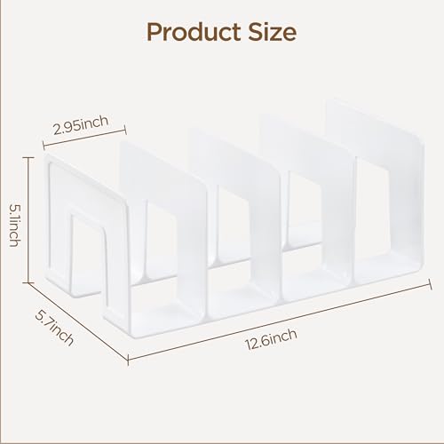 HBlife White Acrylic Kids Shoe Rack for Closet Organizers and Storage, Small Shoe Rack 4 Sections Toddler Baby Shoe Storage Organizer Stackable Shoe Shelf,Desk File Sorter Book Purse Organizer(2 Pack) - color: White, size: 2 Pack