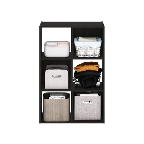 Furinno PELLI Closet Organizers and Storage, 6-Cube Closet Organizer, Open Shelf Closet Storage, for Wardrobe, Bedroom, Living Room, Espresso - color: Espresso, size: 6-Cube