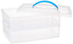 Snapware Snap 'N Stack Portable Storage Bin for Tools and Craft Storage, 14.1 x 10.5-Inch Clear BPA-Free Container, Tool Box with Stackable Trays, Microwave, Freezer and Dishwasher Safe - size: 14.1 x 10.5-Inch