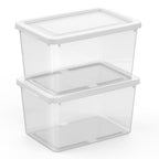Sterilite 6 Pack Storage Boxes, Clear Plastic Stackable Containers, Lightweight Home Organizers with Snap Lids, 20 Quart, White - size: 20 Quart, style: 6 Pack