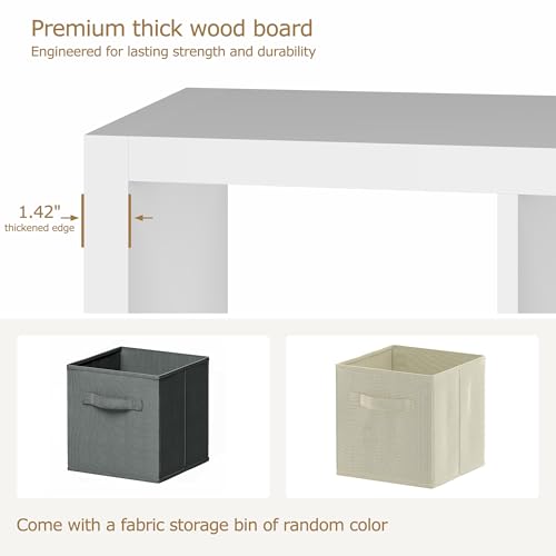 6 Cube Organizer, White Cube Storage Organizer with Fabric Bin, Cube Storage Shelf for Bedroom, Living Room, Office, Modular Bookshelf Organizer for Books, Closet - color: White, size: 6 cube