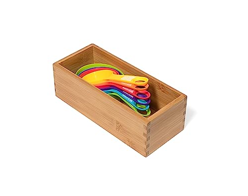 Lipper International Bamboo Wood Utensil Holder Storage Box for Cooking Tools, Makeup, or Office Supplies, 4" x 9 1/4" x 3" | (Pack of 6) - size: 4" x 9 1/4" x 3" (Pack of 6)