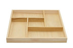 5 Section Wooden Trays – 10" × 10" Square Organizers with Compartments for Crafts, Drawer Tidying, Snacks, and Display | 2 Pack - size: 5 Section