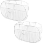 2 Pack Collapsible Laundry Baskets, Upgrade Pop Up Laundry Hamper with Convenient Bags, Foldable Laundry Basket Mesh Light Weight, Easy to Carry Clothes Hampers for Laundry, Dorm, Toys, Travel White - color: 2xWhite