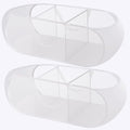FACULX 2 Pack Collapsible Mesh Laundry Basket, 3 Compartments up Mesh Hamper with Handles, up Hamper for Laundry Room, Bathroom, Room, College Dorm or Travel (White) - color: white