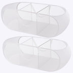 FACULX 2 Pack Collapsible Mesh Laundry Basket, 3 Compartments up Mesh Hamper with Handles, up Hamper for Laundry Room, Bathroom, Room, College Dorm or Travel (White) - color: white