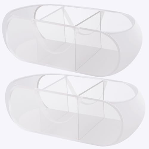 FACULX 2 Pack Collapsible Mesh Laundry Basket, 3 Compartments up Mesh Hamper with Handles, up Hamper for Laundry Room, Bathroom, Room, College Dorm or Travel (White) - color: white