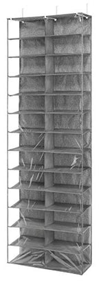 Whitmor Over The Door Shoe Shelves - 26 Sections - Crosshatch Gray - size: 26 Pocket Crosshatch Gray