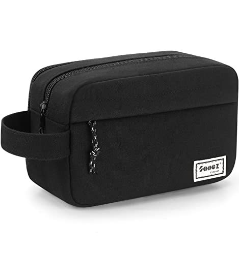 Sooez Big Capacity Pencil Case, Upgraded Canvas Pencil Pouch Large Pencil Bag Organizer, Separate Compartments Easy Grip Handle, Aesthetic Supply for School Teens Adults, Black Pen Case - color: Canvas Black
