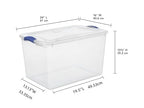 (2pack) 66 Quart Clear Plastic Storage Bins with Latch Lid, Extra Large Stackable Storage Containers for Home Organization, Heavy-Duty Plastic Storage Totes for Clothes, Blankets, Seasonal Items - size: 24" x 16" x 13