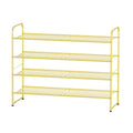 4 Tier Shoe Rack, Sturdy Stackable 27" Closet Shoe Organizer with Metal Mesh Shelves, Adjustable, Gold - color: Gold, size: 4 Tier