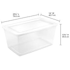 Sterilite 16 Pack Storage Box, 90 Quart Stackable Tote, Clear Plastic Container with Secure Snapping Lids for Home and Office Organization, White - size: 90 Quart, style: 16