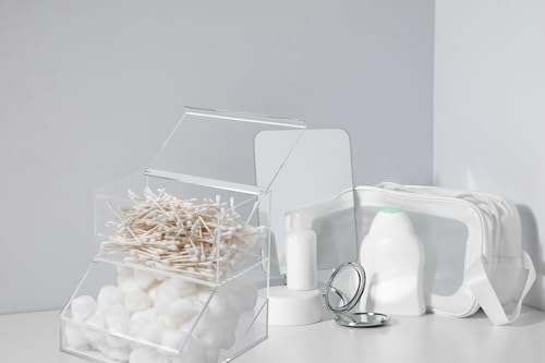 IneVibe Acrylic Dishwasher Pods & Sponge Holder w/Lids - 2 Compartment Container for Storing Detergent Tablets, Dryer Sheets, Laundry Pods for Kitchen Sink Organization