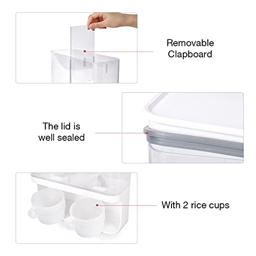 Laundry Dispenser, Wall Mounted Laundry Dispenser with 2 Cups, Laundry Container (105 oz) - color: White