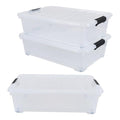 25 Quart Plastic Under Bed Storage Boxes, Wheeled UnderBed Storage Container, 3 Pack, Clear - size: 25 Quart