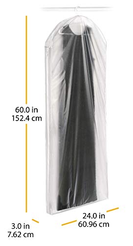 Whitmor 5003-20 Zippered Gown Bag, Clear - color: Clear